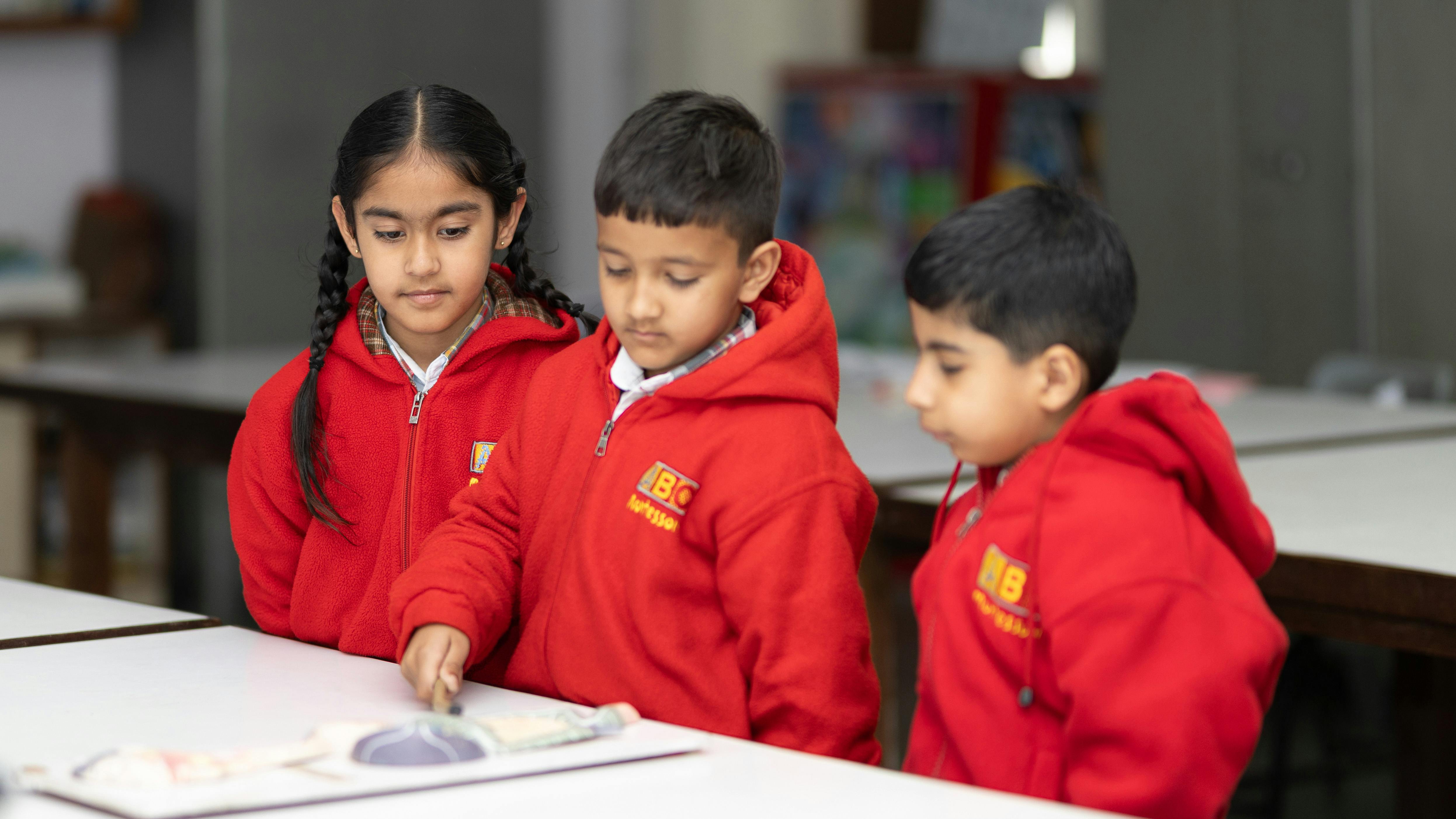 Indian students learning together